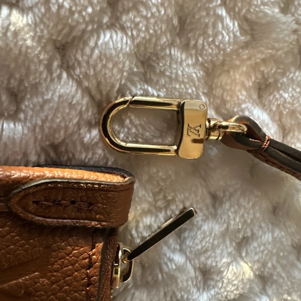 Louis Vuitton Cognac Embossed Monogram Leather Wristlet - Picture 4 of 9